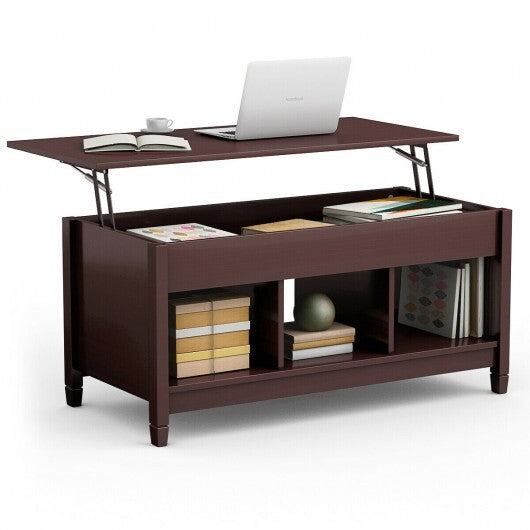 Coffee Table with Hidden Storage Compartment-White W2B