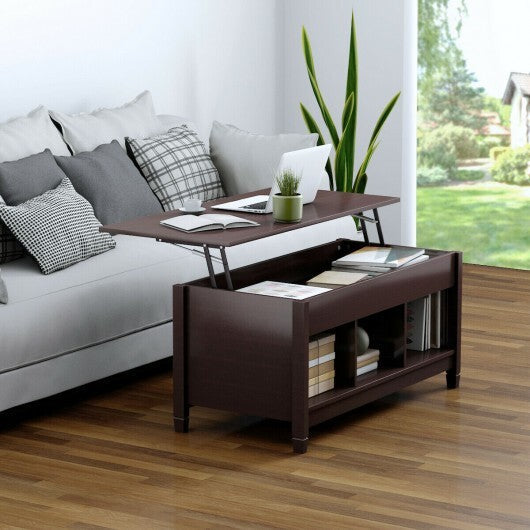 Coffee Table with Hidden Storage Compartment-White W2B