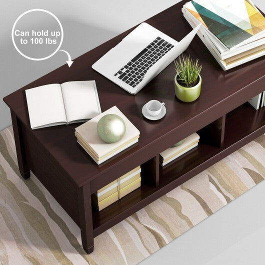 Coffee Table with Hidden Storage Compartment-White W2B