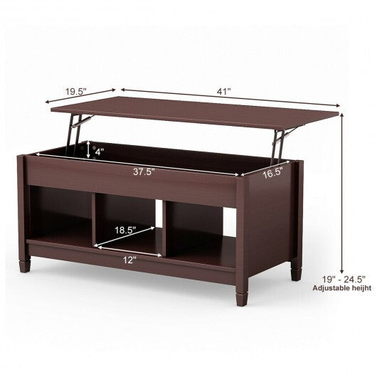 Coffee Table with Hidden Storage Compartment-White W2B