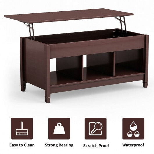 Coffee Table with Hidden Storage Compartment-White W2B