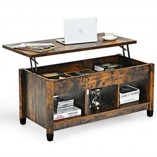 Coffee Table with Hidden Storage Compartment-White W2B