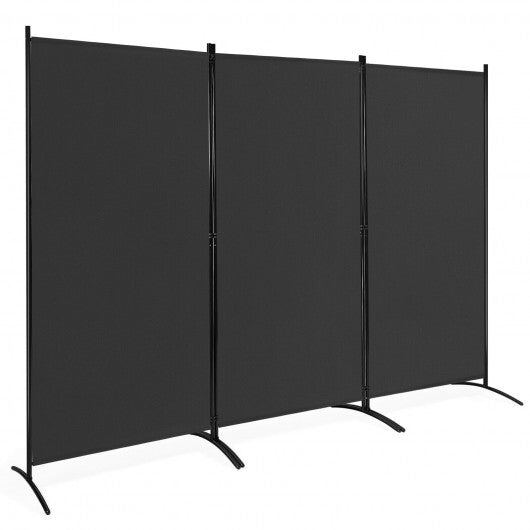 3-Panel Room Divider Folding Privacy Partition Screen for Office Room-Black W2B