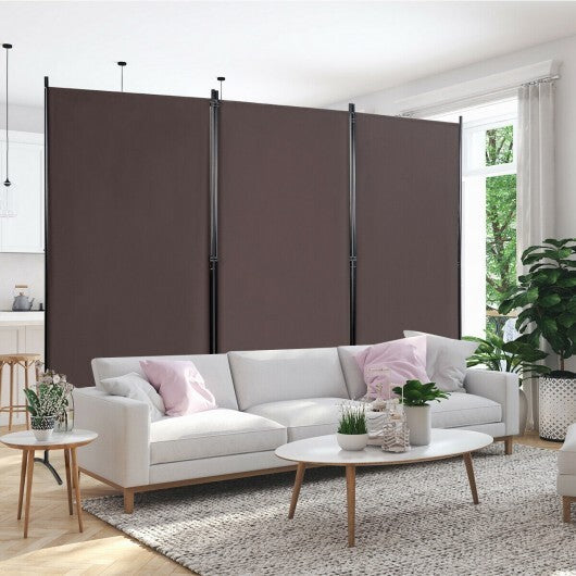 3-Panel Room Divider Folding Privacy Partition Screen for Office Room-Brown - Color: Brown W2B