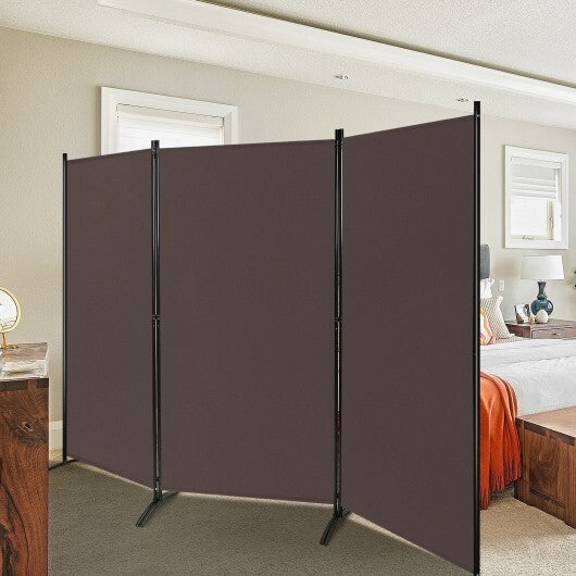 3-Panel Room Divider Folding Privacy Partition Screen for Office Room-Brown - Color: Brown W2B