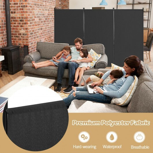 3-Panel Room Divider Folding Privacy Partition Screen for Office Room-Black W2B