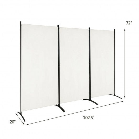 3-Panel Room Divider Folding Privacy Partition Screen for Office Room-Black W2B