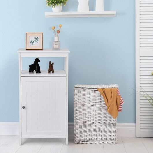 Floor Cabinet Multifunction Storage Rack Organizer Stand - Color: White W2B