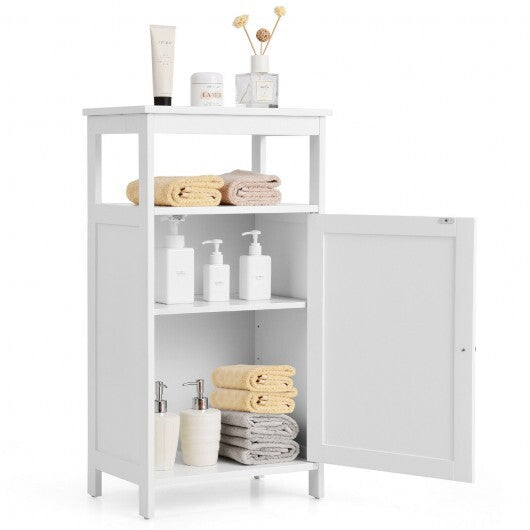 Floor Cabinet Multifunction Storage Rack Organizer Stand - Color: White W2B