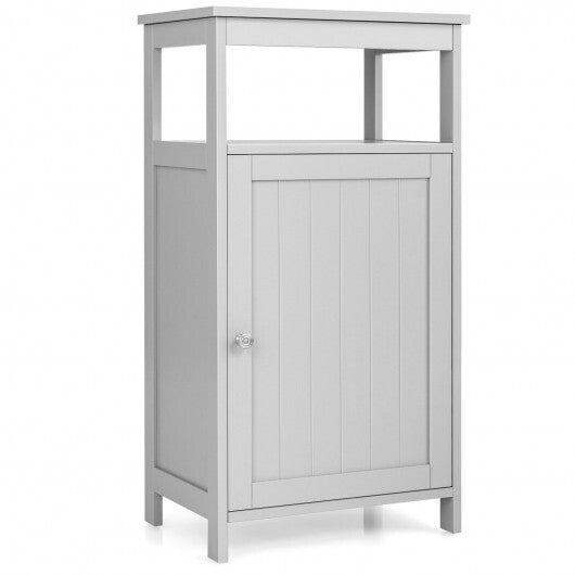 Bathroom Wooden Floor Cabinet with Multifunction Storage Rack-Gray W2B