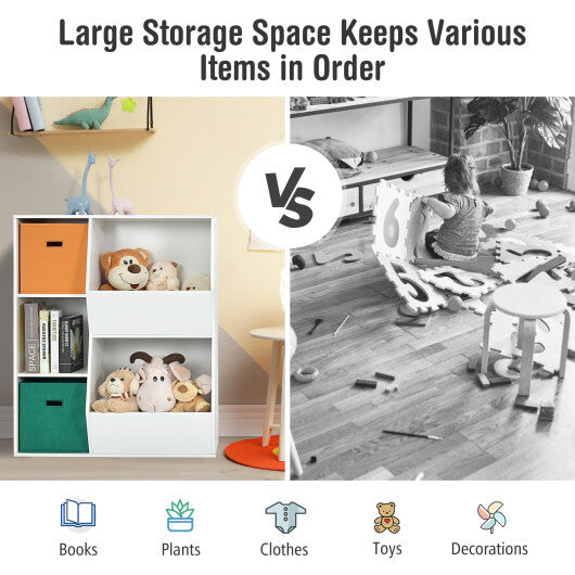 Kids Toy Storage Cabinet Shelf Organizer -Gray