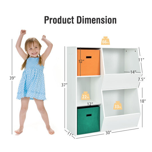 Kids Toy Storage Cabinet Shelf Organizer -Gray
