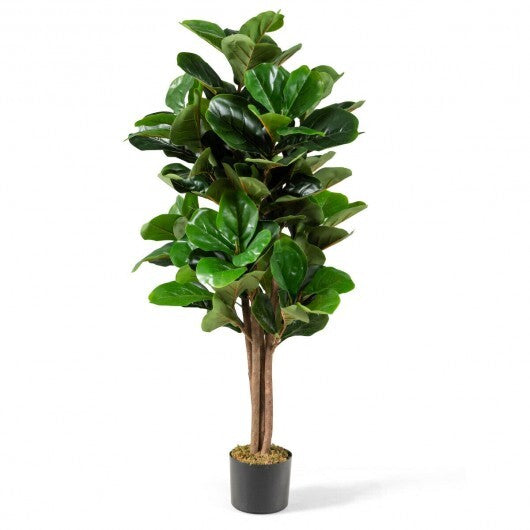 4 Feet Artificial Fiddle Leaf Fig Tree Decorative Planter W2B