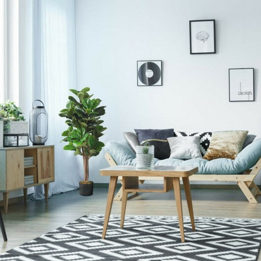 4 Feet Artificial Fiddle Leaf Fig Tree Decorative Planter W2B