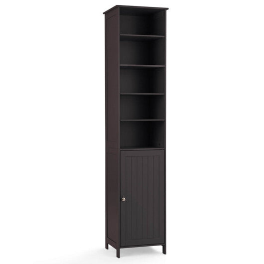 72 Inches Free Standing Tall Floor Bathroom Storage Cabinet-Gray