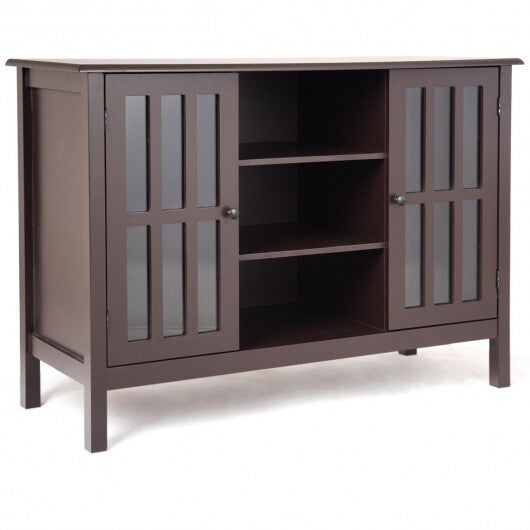 Wooden TV Stand Console Cabinet for 50 Inch TV-White W2B