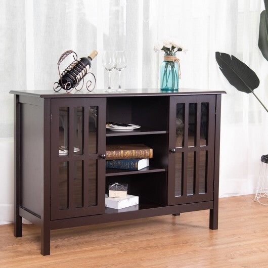 Wooden TV Stand Console Cabinet for 50 Inch TV-White W2B
