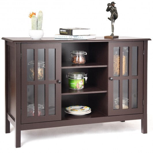 Wooden TV Stand Console Cabinet for 50 Inch TV-White W2B