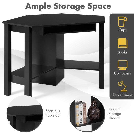 Wooden Study Computer Corner Desk with Drawer-White