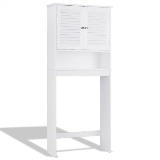 Over The Toilet Storage Cabinet with Double Doors and Adjustable Shelf W2B