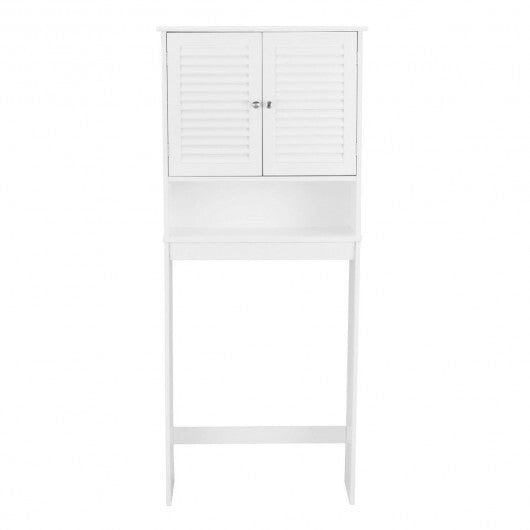 Over The Toilet Storage Cabinet with Double Doors and Adjustable Shelf W2B