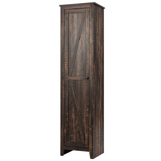 Linen Tower Bathroom Storage Cabinet Tall Slim Side Organizer with Shelf-White W2B