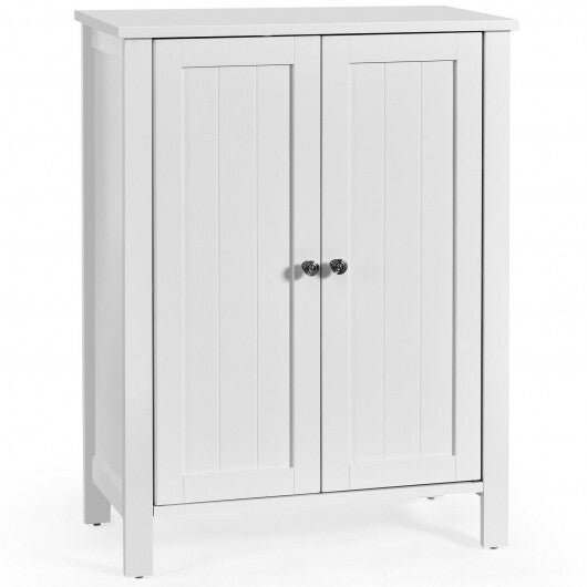 2-Door Bathroom Floor Storage Cabinet with Adjustable Shelf W2B