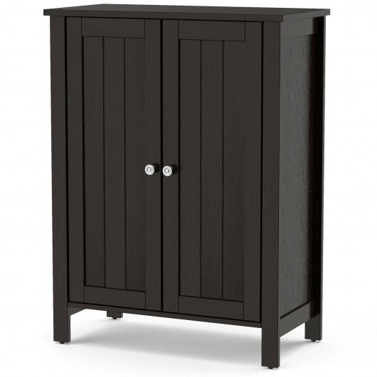 2-Door Bathroom Floor Storage Cabinet with Adjustable Shelf W2B