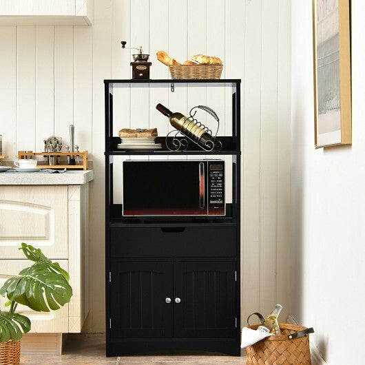 Bathroom Storage Cabinet with Drawer and Shelf Floor Cabinet-Black W2B