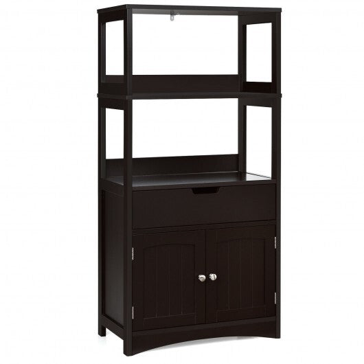 Bathroom Storage Cabinet with Drawer and Shelf Floor Cabinet-Black W2B