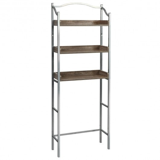 3-Tier Over-The-Toilet Bathroom Spacesaver Storage Rack-Silver - Color: Silver W2B