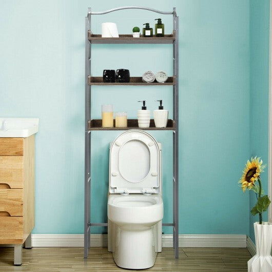 3-Tier Over-The-Toilet Bathroom Spacesaver Storage Rack-Silver - Color: Silver W2B