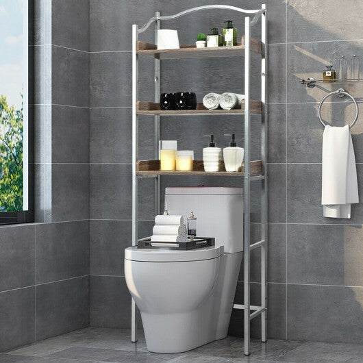 3-Tier Over-The-Toilet Bathroom Spacesaver Storage Rack-Silver - Color: Silver W2B