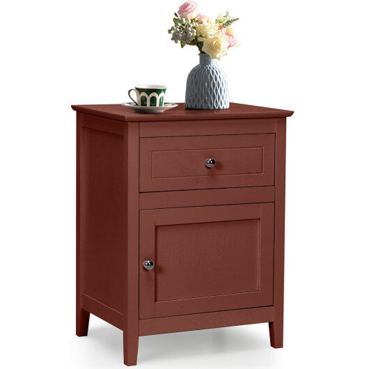 2-Tier Accent Table with Spacious Tabletop-Cherry - Color: Walnut W2B