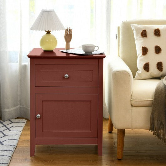 2-Tier Accent Table with Spacious Tabletop-Cherry - Color: Walnut W2B