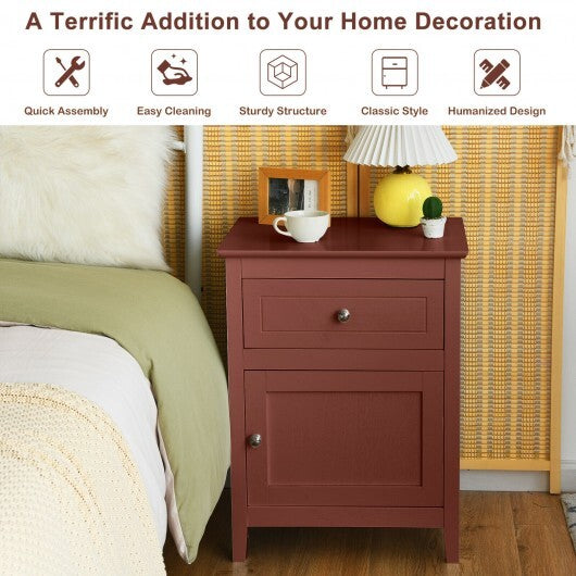 2-Tier Accent Table with Spacious Tabletop-Cherry - Color: Walnut W2B