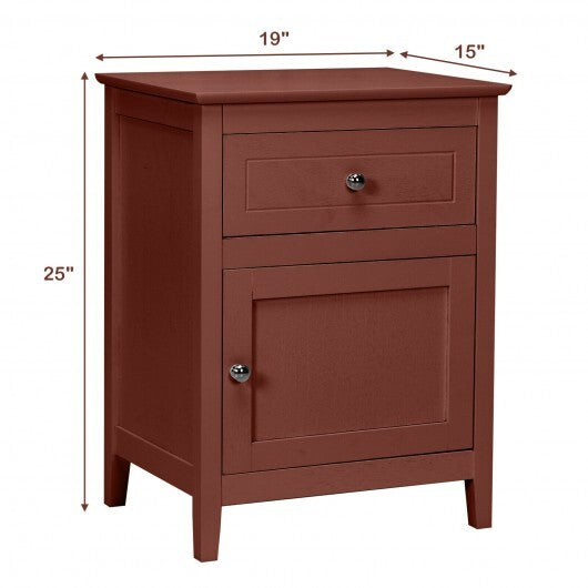 2-Tier Accent Table with Spacious Tabletop-Cherry - Color: Walnut W2B