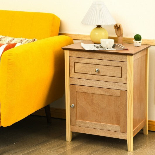2-Tier Accent Table with Spacious Tabletop-Cherry W2B