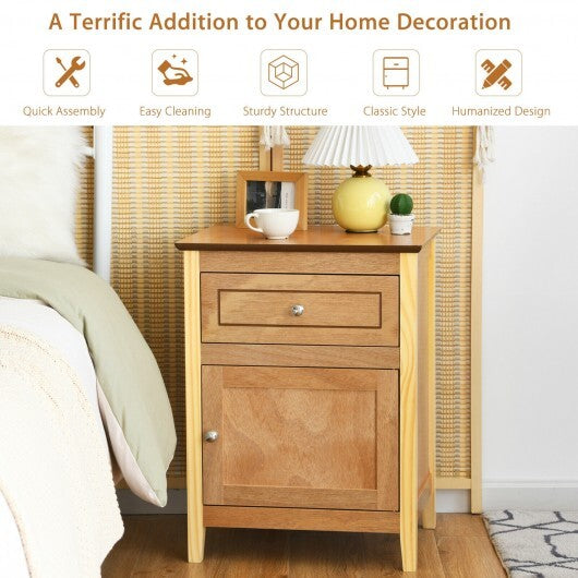 2-Tier Accent Table with Spacious Tabletop-Cherry W2B
