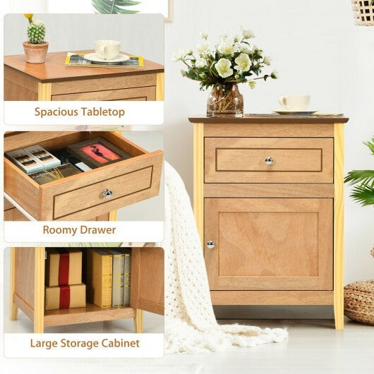 2-Tier Accent Table with Spacious Tabletop-Cherry W2B