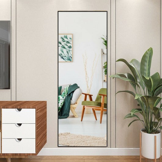 59 Inch Full Length Mirror Large Rectangle Bedroom Mirror-Golden W2B