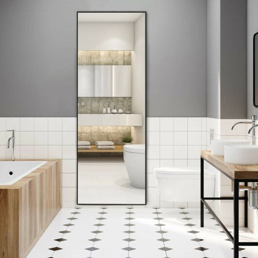59 Inch Full Length Mirror Large Rectangle Bedroom Mirror-Golden W2B