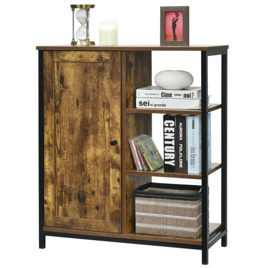 Multipurpose Freestanding Storage Cabinet with 3 Open Shelves and Doors W2B