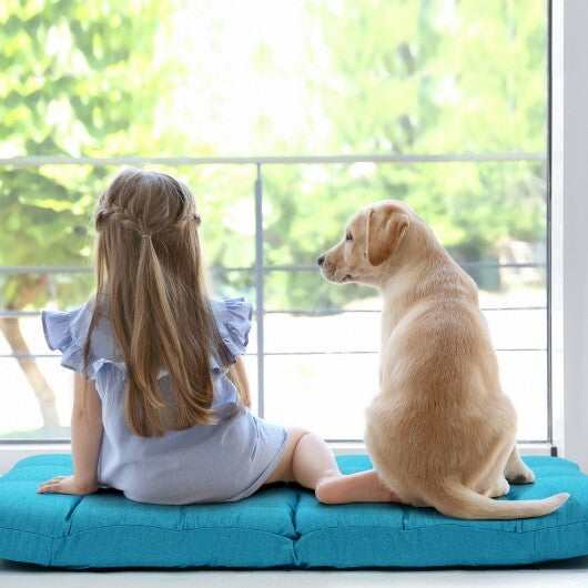 14-Position Adjustable Folding Lazy Gaming Sofa-Light Blue - Color: Light Blue W2B