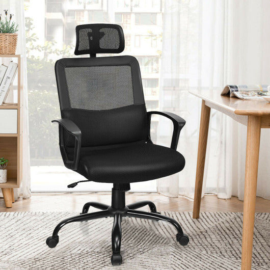 Mesh Office Chair High Back Ergonomic Swivel Chair - Color: Black W2B