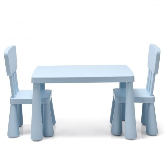 3 Pieces Toddler Multi Activity Play Dining Study Kids Table and Chair Set-Blue - Color: Blue W2B