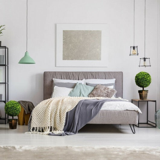 2 Pieces 24 Inch Artificial Boxwood Topiary Ball Tree for House and Office W2B