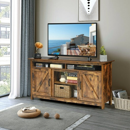 60"Industrial TV Stand Entertainment Center with Shelve and Cabinet-Brown