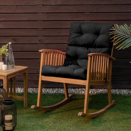 22 x 44 Inch Tufted Outdoor Patio Chair Seating Pad-Black - Color: Black W2B