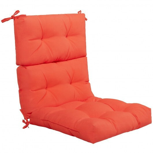22 x 44 Inch Tufted Outdoor Patio Chair Seating Pad-Orange - Color: Orange W2B